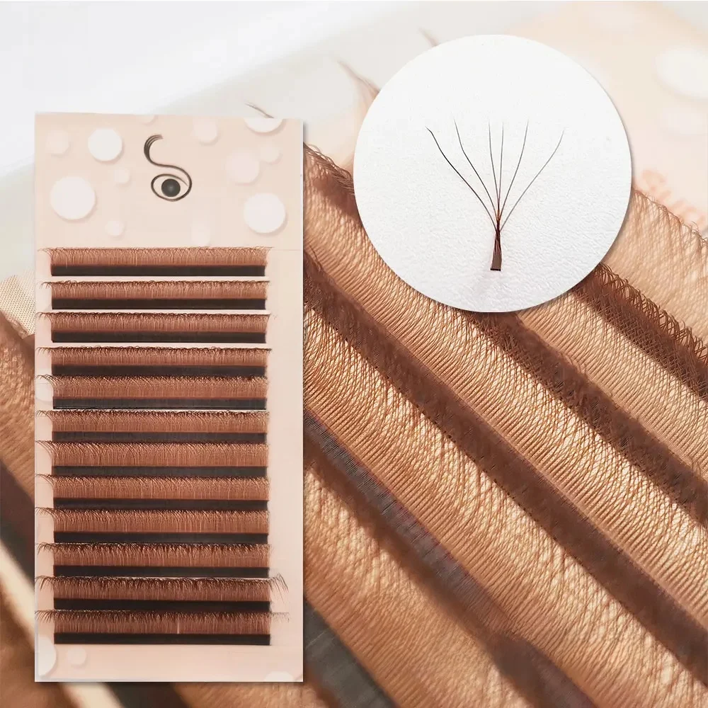 Supmacio brun foncé 6D W cils mélangés 0.07MM Cilios marron 6DW Extension de cils Volume ventilateur Extensions de cils
