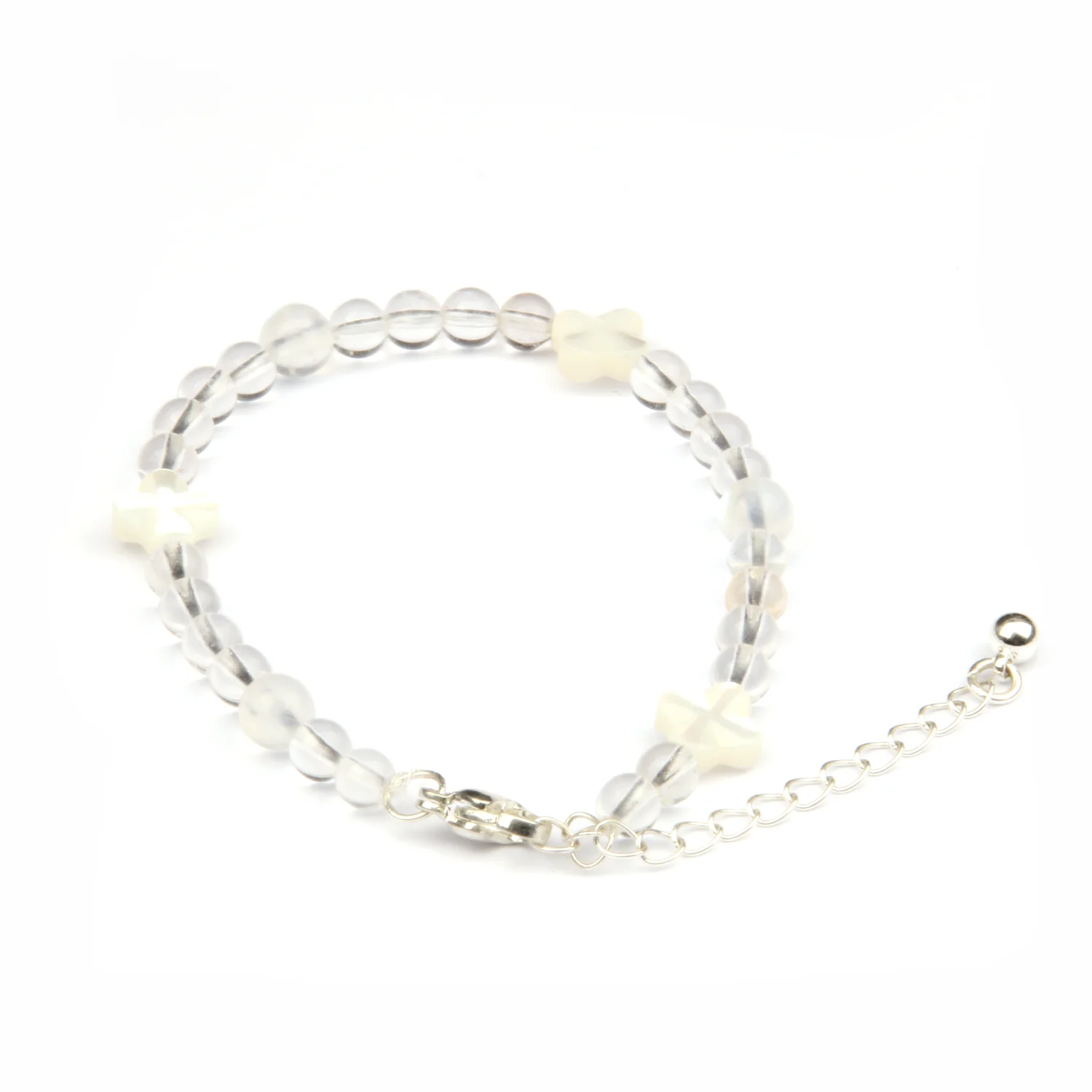 

Blue Moonstone & Clear Quartz & Pearl Bracelet | Inner Peace & Clarity | S925 Silver Healing Crystal for Calm & Balance