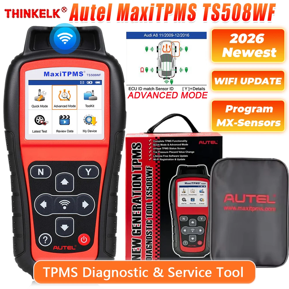 

2026 Autel MaxiTPMS TS508WF TS508 WiFi TPMS Diagnostic Service Tool Program MX-sensors Tire Repair Pressure Monitor PK TS508