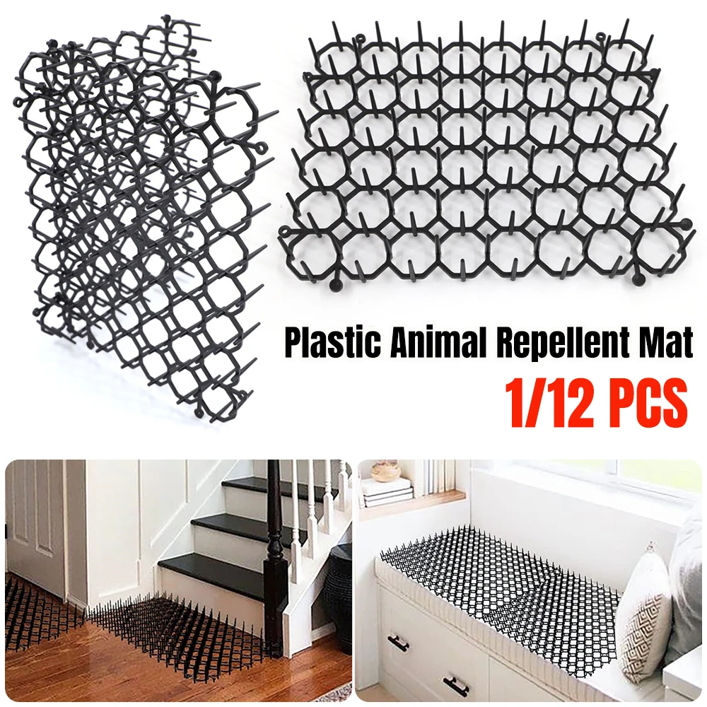 12PCS Pet Dog Cat Scat-Mat Animal Deterrent Repellent Plastic Scarer-Spike Mats