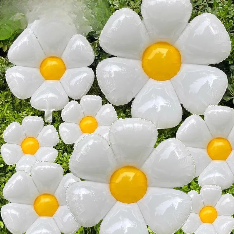 1/10Pcs Daisy Balloon Huge White Flower Aluminum Foil Balloons for Birthday Baby Shower Wedding Daisy Party Decorations Supplies — zdjęcie 2