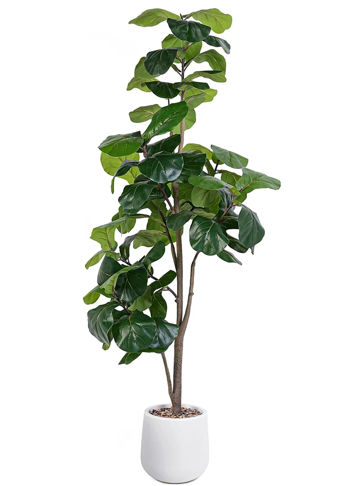 

CNYUNFUN Artificial Fiddle Leaf Tree, 6ft Faux Plant Sil Trees with White Planter, Artificial Fig Trees Floor