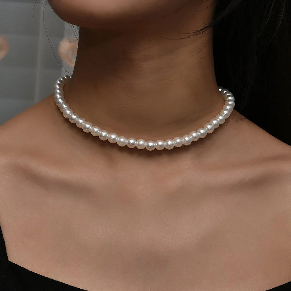 YWZIXLN 2021 Trend Elegante Schmuck Hochzeit Große Perle Halskette Für Frauen Mode Weiße Imitation