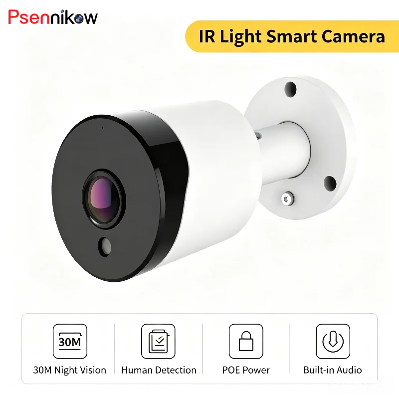Panoramic Fisheye Metal Bullet POE IP Camera 4MP 5MP 8MP Dual Light Full Color Night Vision AI Human Vehicle Detection Audio Onv