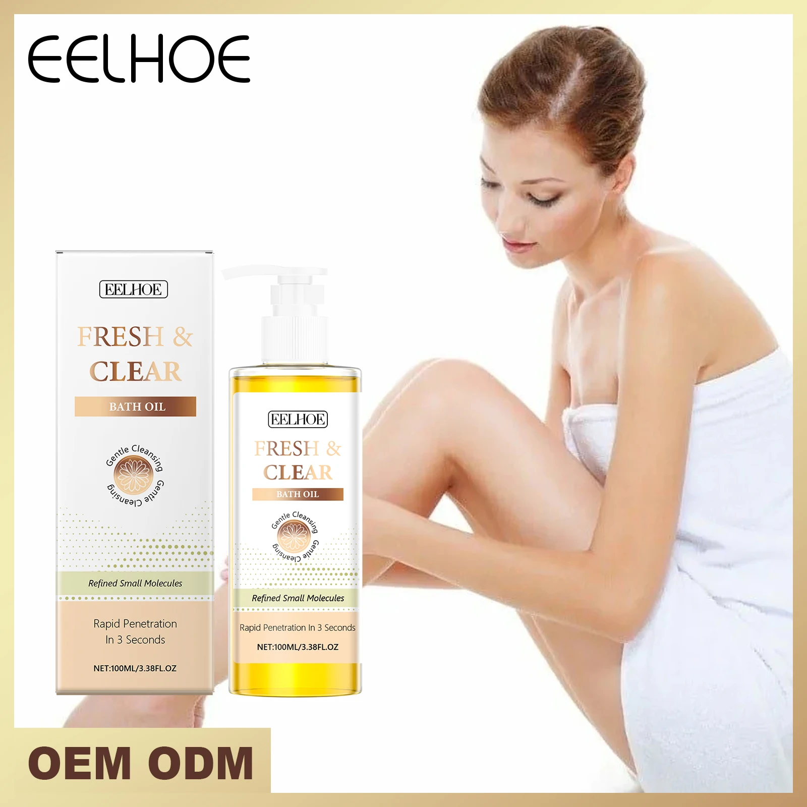 EELHOE 100ml Chamomile Bath Oil Gentle Cleansing Plant Essence Moisturizing Nourishing Skin Smooth, Refreshing and Purifying