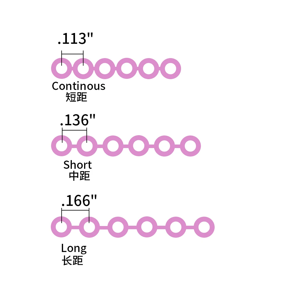 伸縮性のあるパワーチェーン,48色,連続サイズ