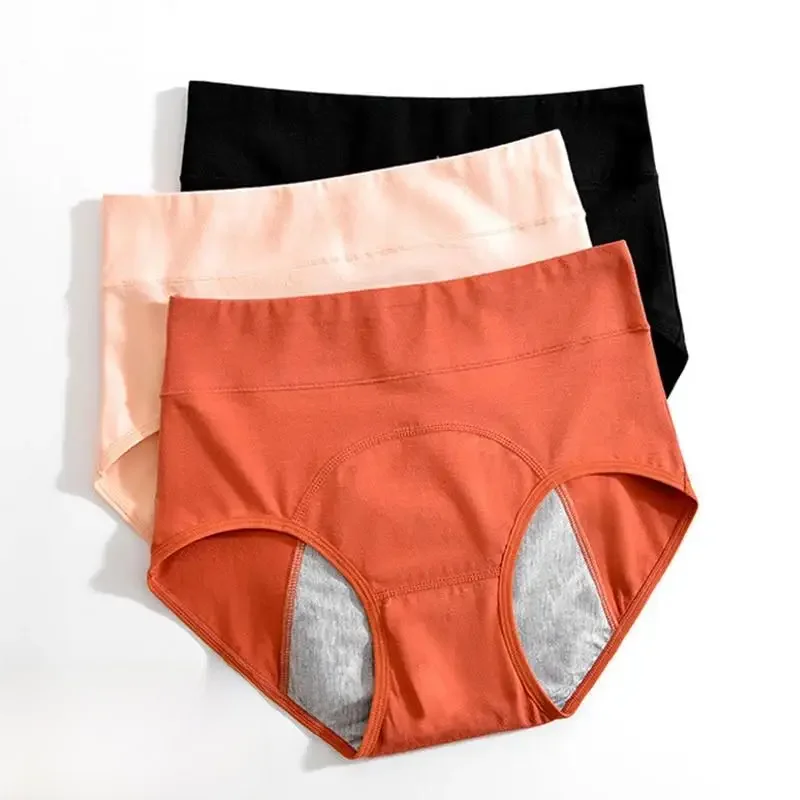Majtki do menstruacji bawełniane majtki menstruacyjne wysokiej talii bielizna okresowa Culotte Menstruelle szczelne Bragas Menstruales — zdjęcie 2
