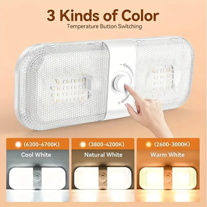 Highbright 120LED Car Interior Reading Lights 3 Color Dimming RV Dome Lights 12V Boat Truck Camper Trailer Caravan Ceiling Light