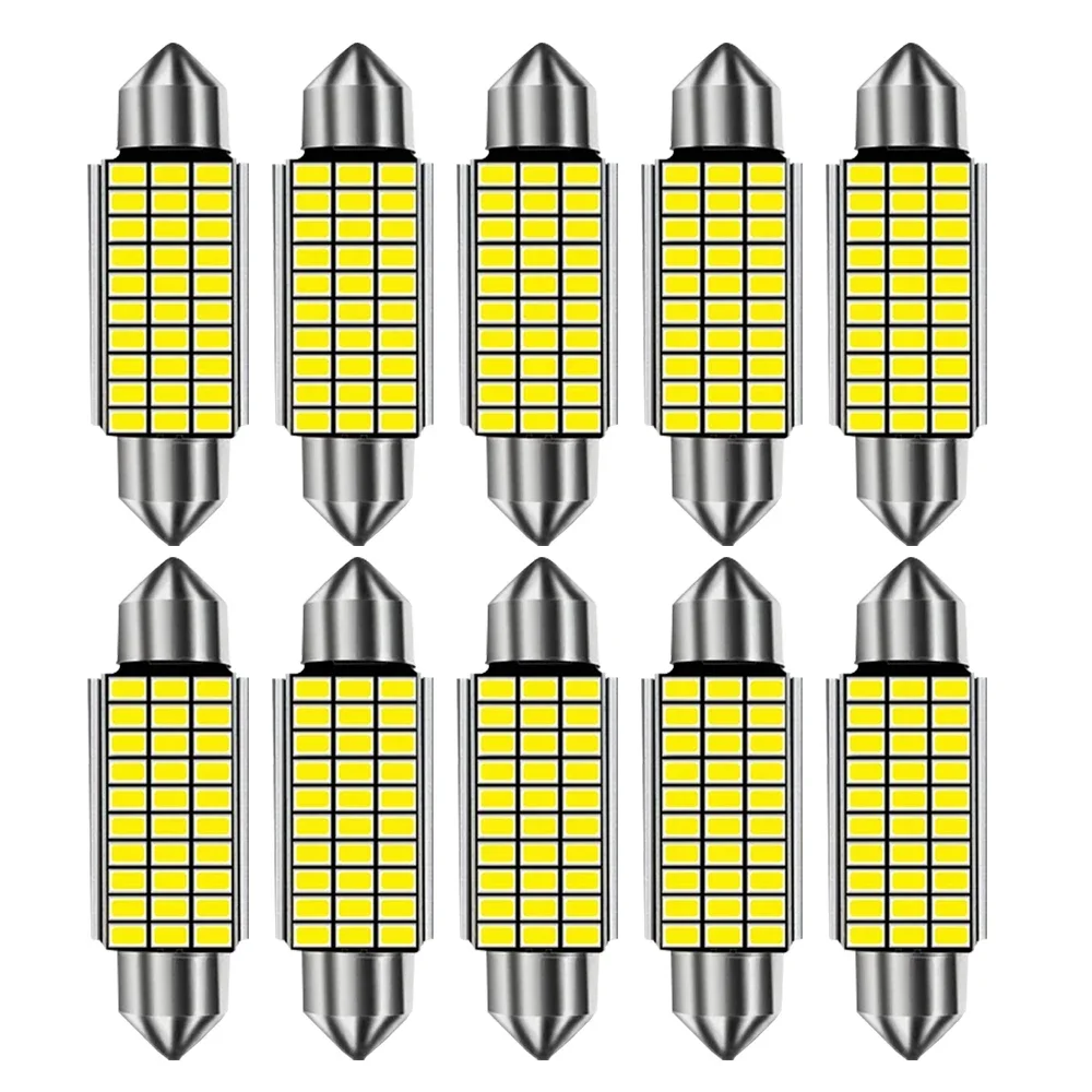 10x livre de erros c5w c10w 3014 lâmpada led 31 36 39 41 42mm interior luz leitura festão cúpula