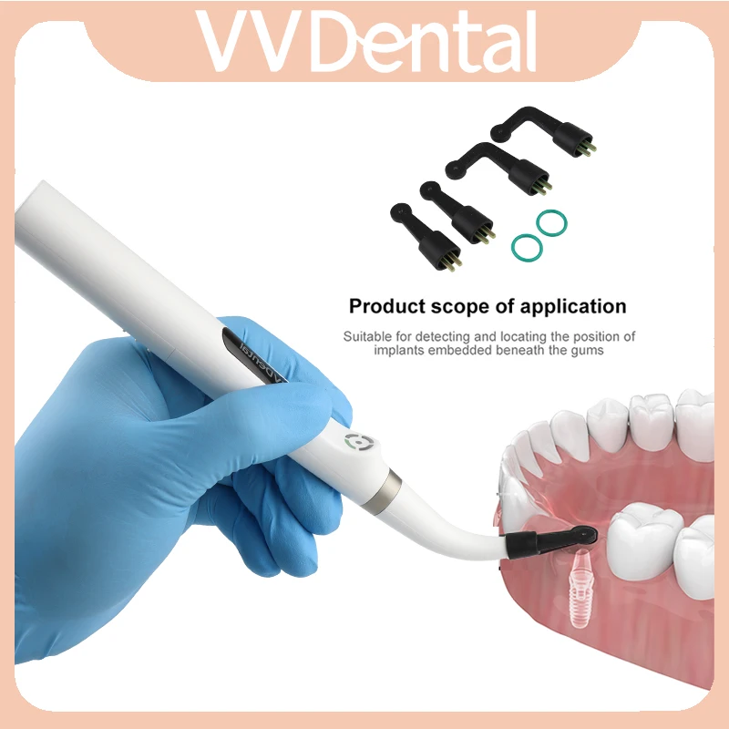 VVDental Implant Locator Detector with 3 Modes Cross-Scanning Spot Screw 360° Rotatable With 4pcs Portable Sensor Localization