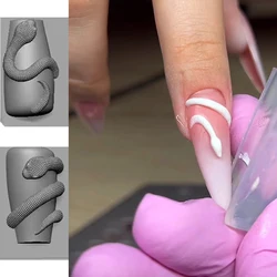 1Pc 3D Snake Nail Silicone Carving Mold Sexy Snake DIY Party Nail Decoration Art Nail Beauty Charm