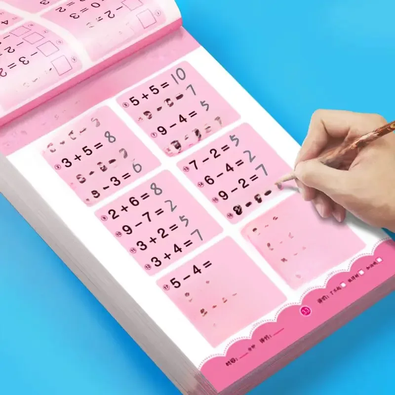 80 stron książka dla dzieci o dodawaniu i odejmowaniu nauka podręcznik matematyki odręczne zeszyty ćwiczeń arytmetycznych dla dzieci w wieku 2-5 lat — zdjęcie 2