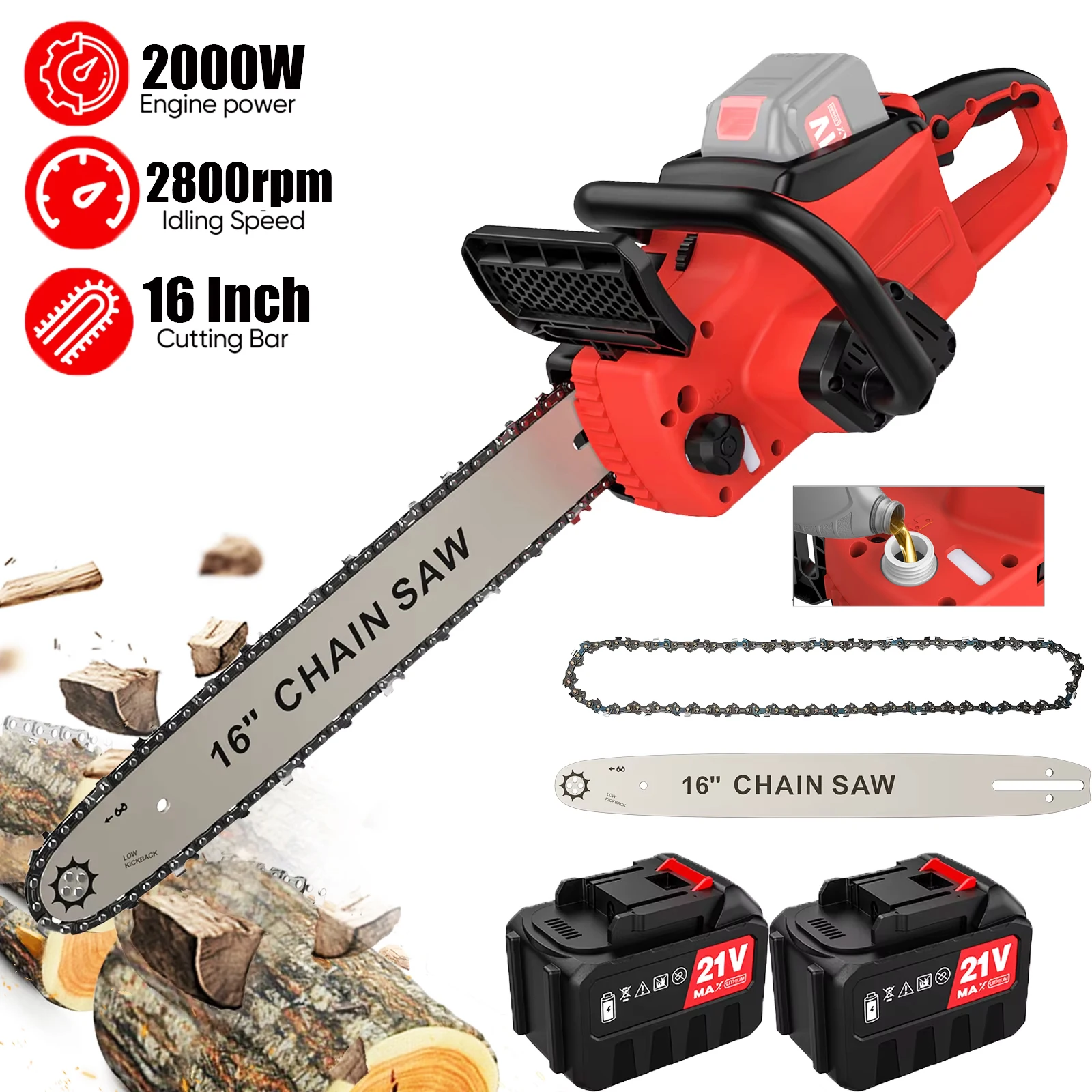 Makita – scie électrique sans balais de 16 pouces, outil de coupe Portable sans fil pour le jardin et le travail du bois, batterie 21V