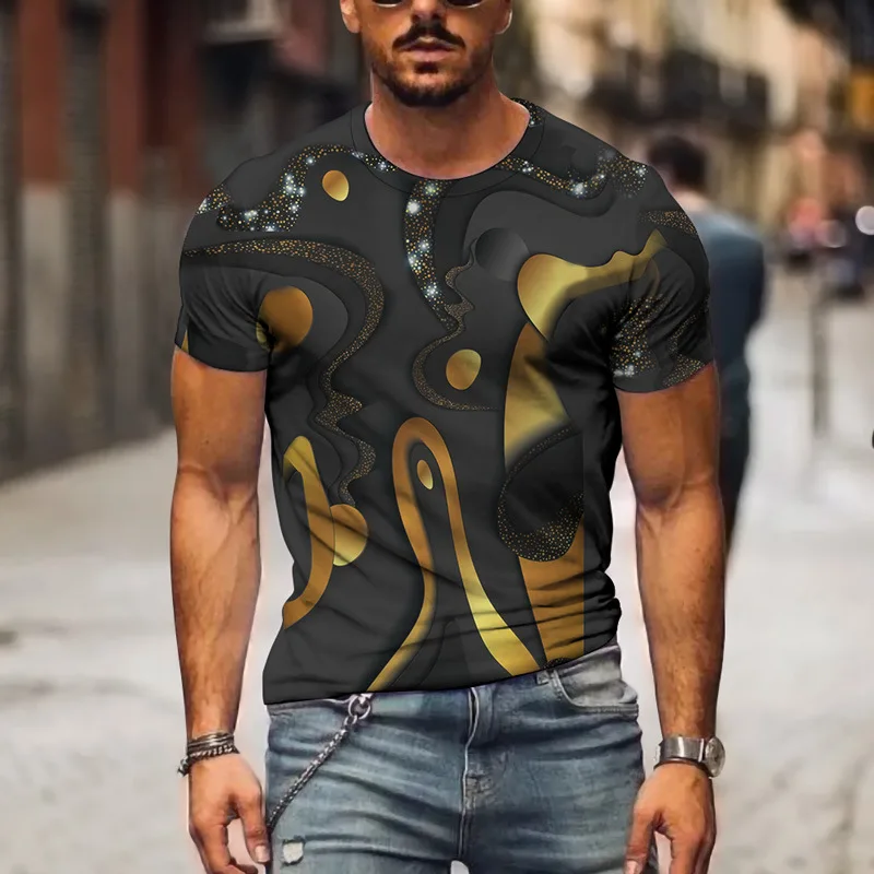 Verão impressão 3d camiseta para homem simples verificação listra padrão legal respirável manga curta na moda casual tshirt topo de grandes dimensões