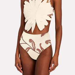 Traje de baño Retro para mujer, Bikini Sexy blanco, ropa de playa para vacaciones, traje de baño de diseñador, ropa de Surf Vintage de verano