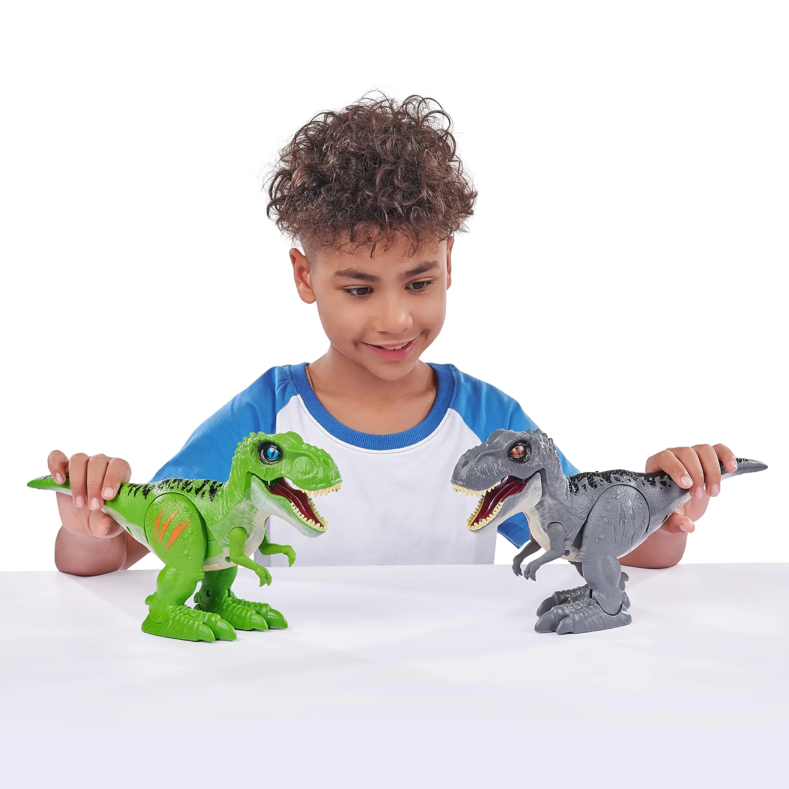 Zuru Attack Grey Tyrannosaurus Battery Powered Robot Toy, Dinosaur Model Simulation Toy, Robot Dinosaur Gift for Children
