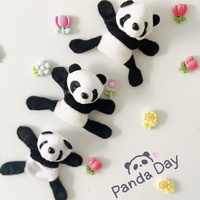 1/3pcs Plush Panda Refrigerator Stickers - Cute, Creative, Convenient Souvenir Panda Day Gifts Fabric Material for Kitchen Decor