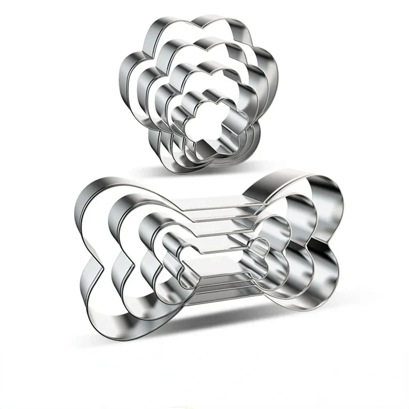 Cookie Cutter Mold Rvs Hond Bot Poot Vormige DIY Cake Sugarcraft Gebak Biscuit Mold Bakken Tool4pcs/set - afbeelding 2
