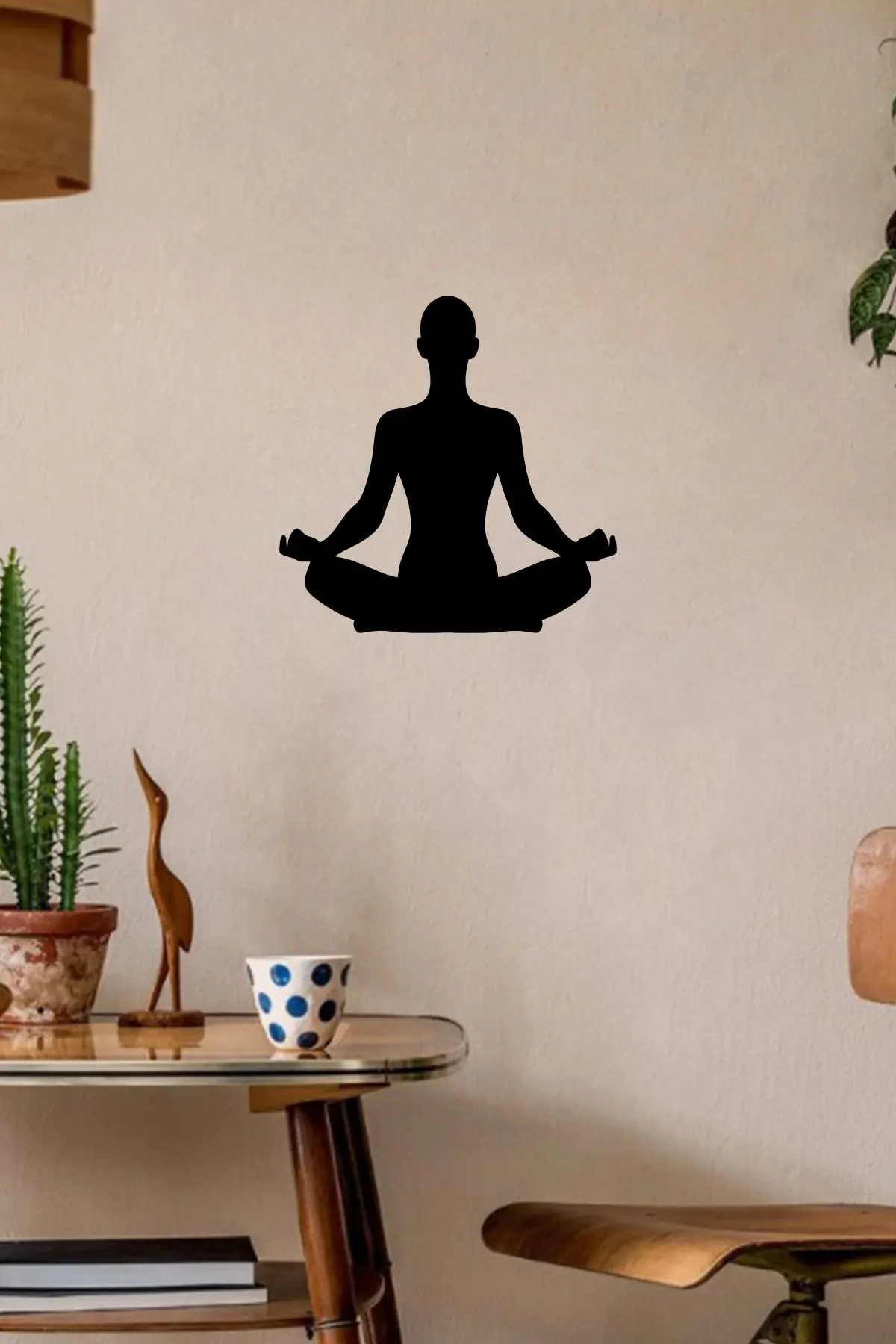 Sitting Man Yoga Position Wall Room Home Accessories 50x50cm Office Living Room Bedroom Kitchen