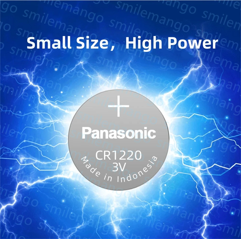 Panasonic-Pile bouton au lithium, 3V, CR1220, ECR1220, DLCR1220, 24.com, pile bouton pour montre, calculatrice électronique, jouet, 2 pièces, 50 pièces