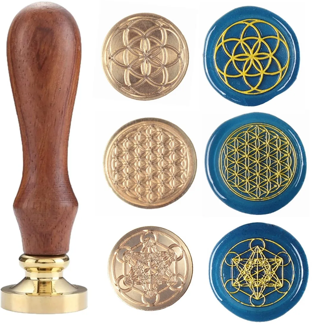 

Sacred Geometry Wax Seal Stamp, Flower of Life Copper Replacement, for Wedding Invitation, Cards, Letters, Gift Wrapping