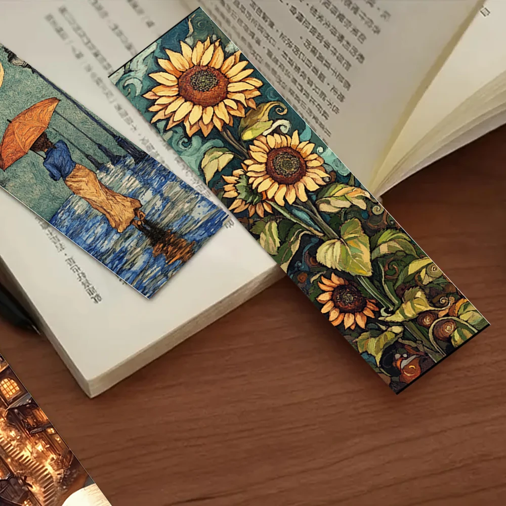 32 piezas, marcapáginas de paisaje de pintura al óleo de Van Gogh para profesores, lectores y amantes, regalos, fiestas, cumpleaños