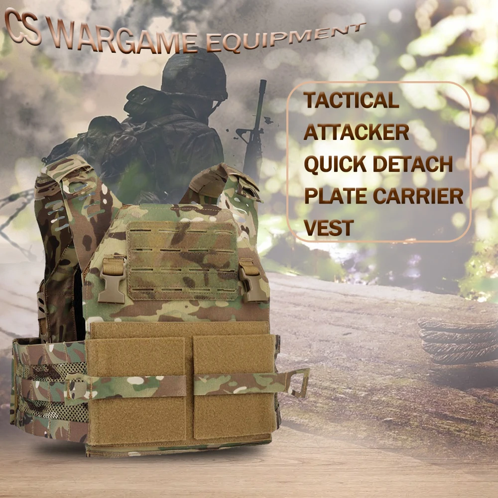 

Tactical Attacker Quick Detach Plate Carrier Vest MOLLE Lightweight Hunting Vest Outdoor Airsoft Paintball Shooting Equipment