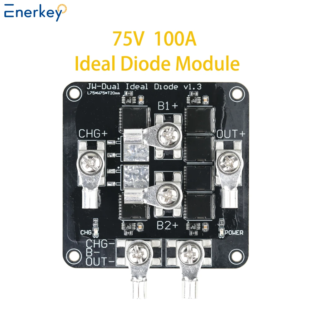 Enerkey 75V 100A Ideal Diode Module Solar Controller Battery Charging Anti-Reverse Current Protection For Electric vehicle