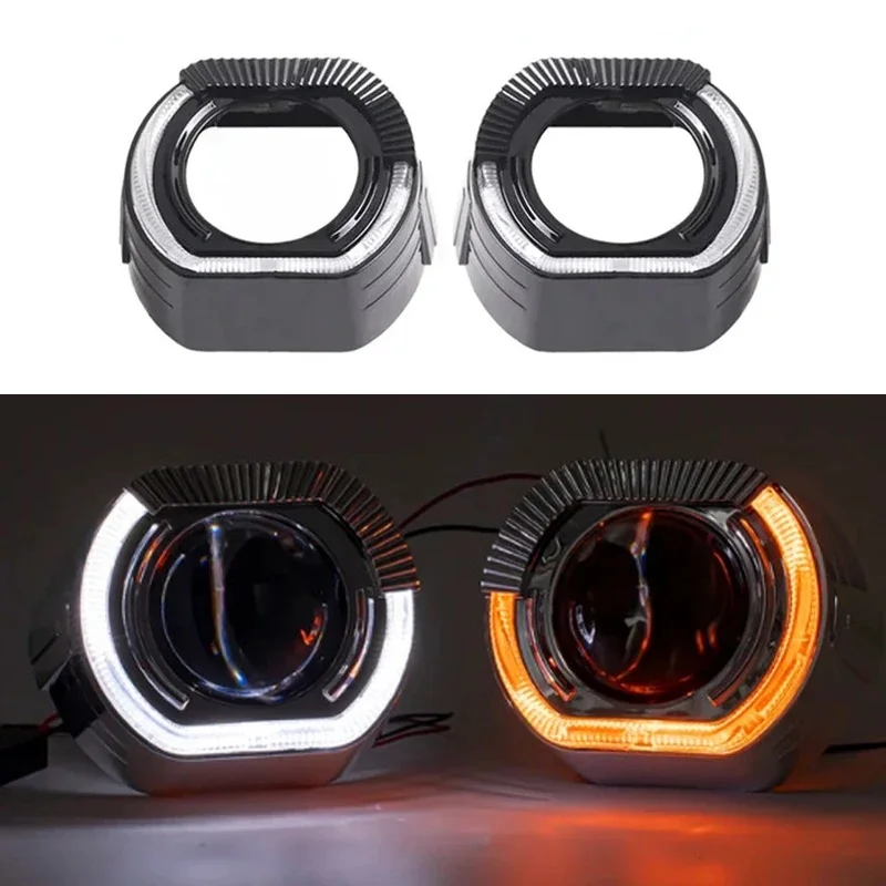 Akcesoria do dekoracji reflektorów 2,5 cala 3 cale Zintegrowana osłona LED Angel Eyes do soczewek projektora Osłony reflektorów samochodowych — 2