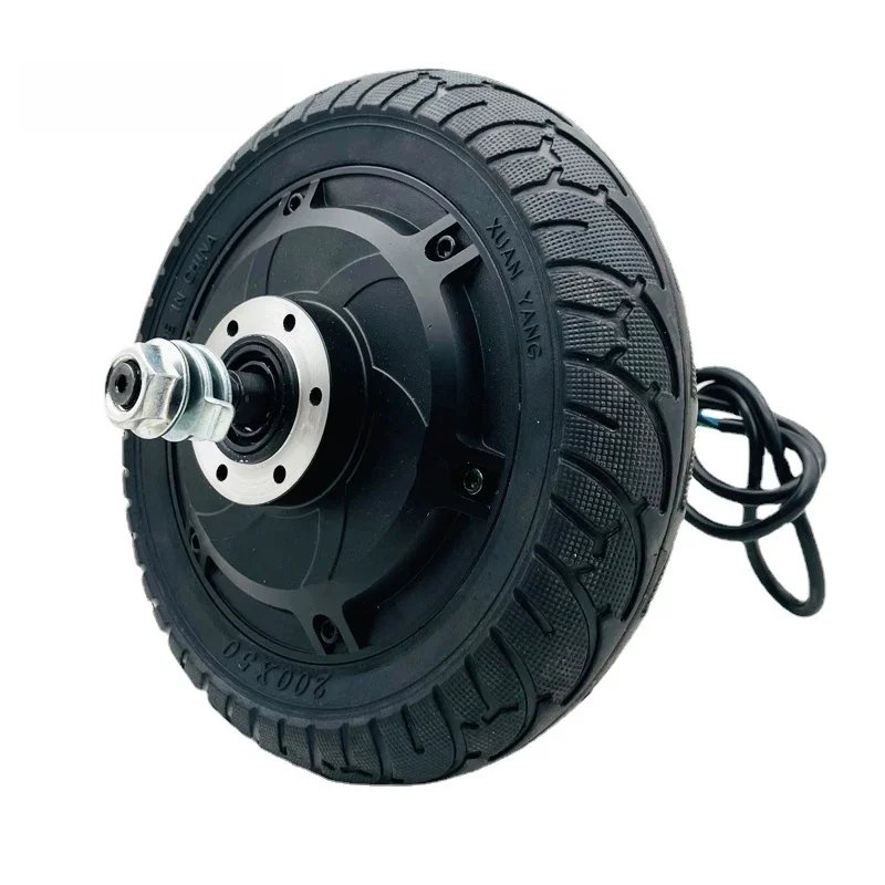 8 Inch 36v350w 24V 48V Elektrische Scooter Modificatie Accessoires, Motor, Kleine Dolfijn Borstelloze Wielnaaf Motor, Schijfrem - afbeelding 2