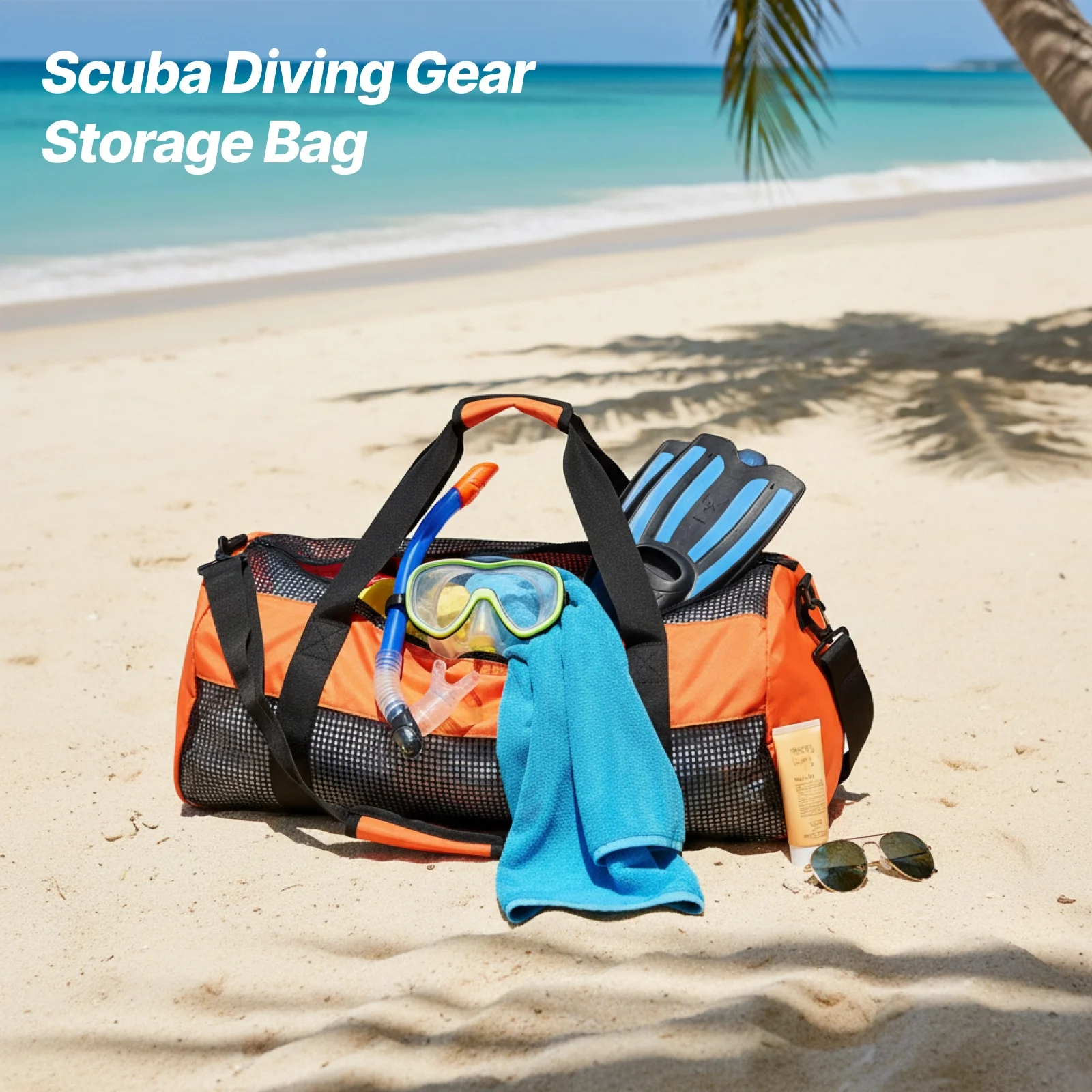 

Многофункциональная сумка для снаряжения для подводного плавания, большая вместительная пляжная сумка для путешествий, легкая сетчатая сумка-дафл для плавания на открытом воздухе и путешествий