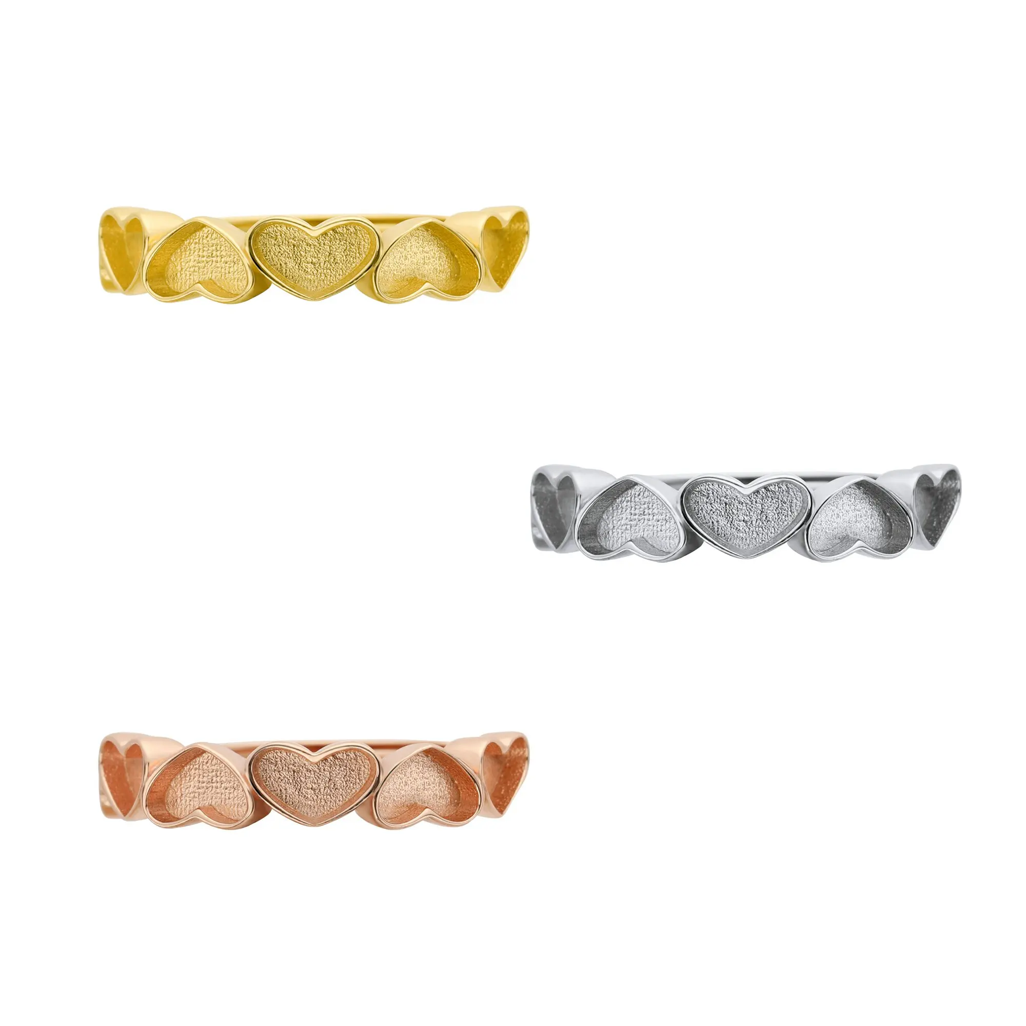 6MM Keepsake Mother Milk Resin Heart Ring Settings Stackable 6 Stones Solid 925 Sterling Silver Rose Gold Plated DIY 1294391