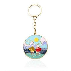 Sky Children of Light Keychain Cartoon Game Key Ring Rotatable Friendship Enamel Keyrings for Friends Party Jewelry Gifts