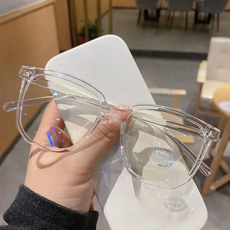 Lunettes anti-lumière bleue pour femmes, avec monture de lunettes régulière, finition rétro, monture légère plate