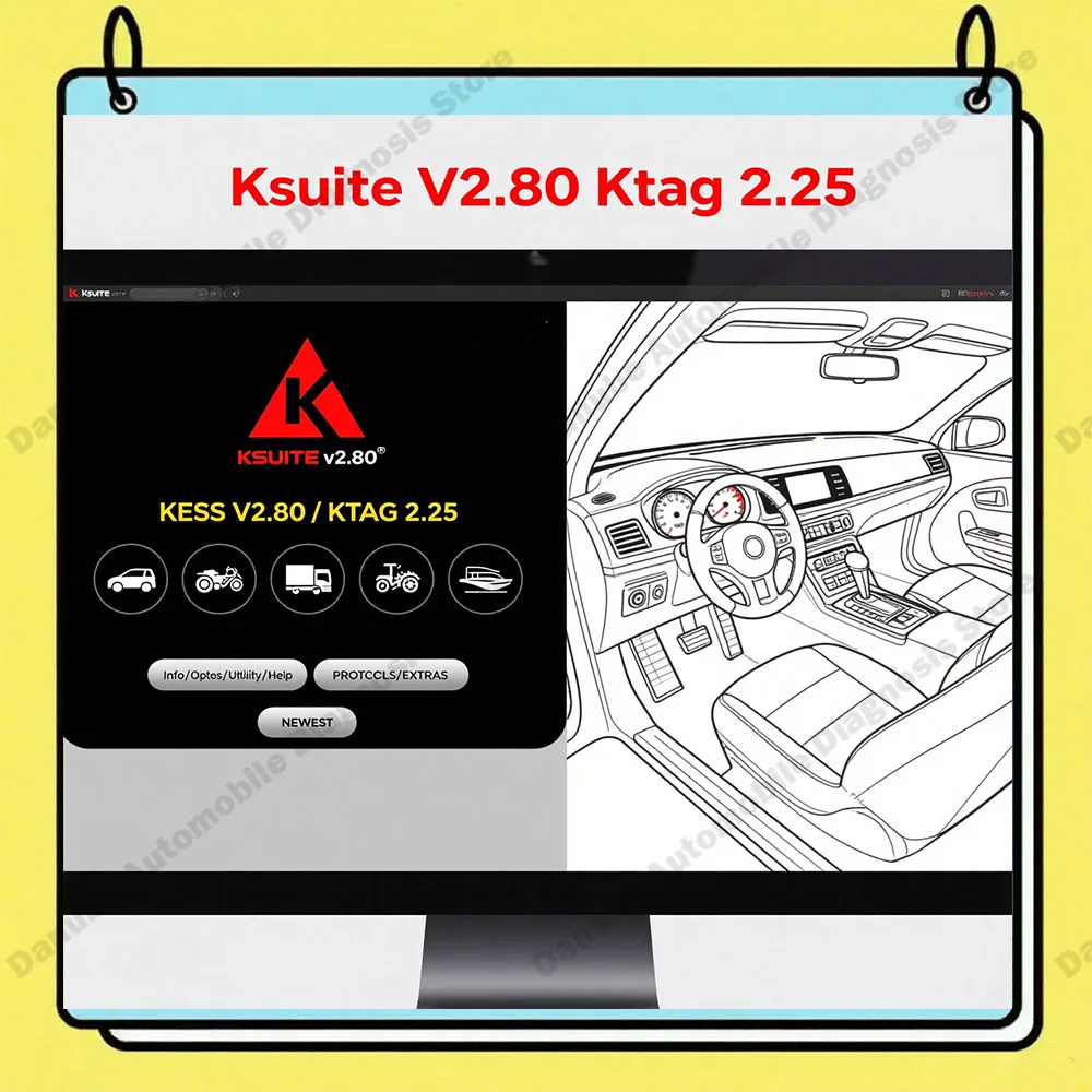 

Newest Version Car Tools Checksum KESS V5.017 ECU Programmer with KTAG 2.25 CLONE + Ksuite V2.80 Software for Chip Tuning Tool