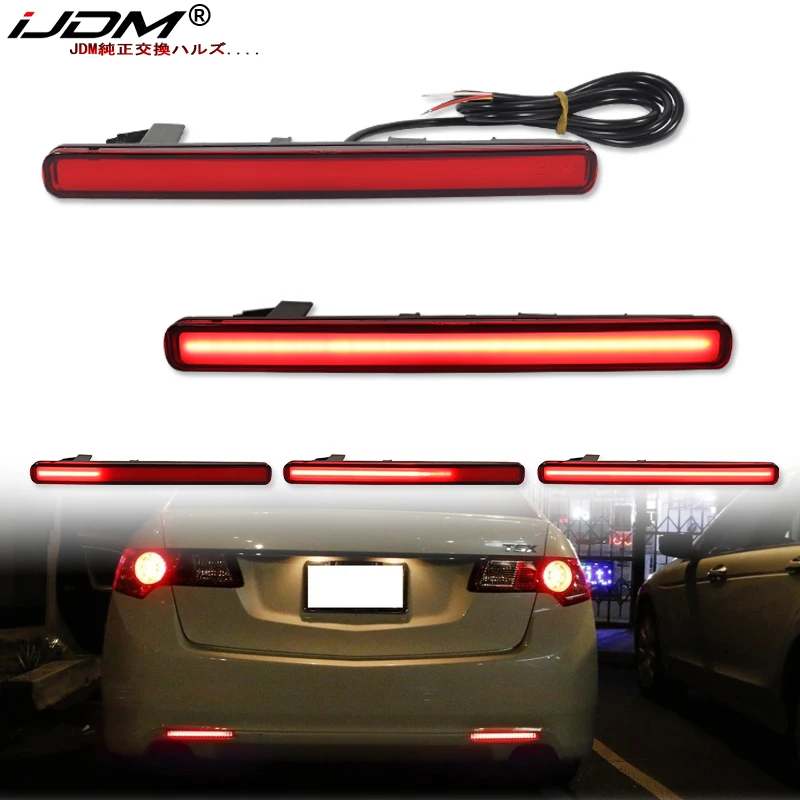 2PCS For Honda Accord 8 MK8 Saloon 2008-2015 EU Acura TSX Sedan 2009-2014 Version Car LED Rear Bumper Reflector Light Brake Lamp