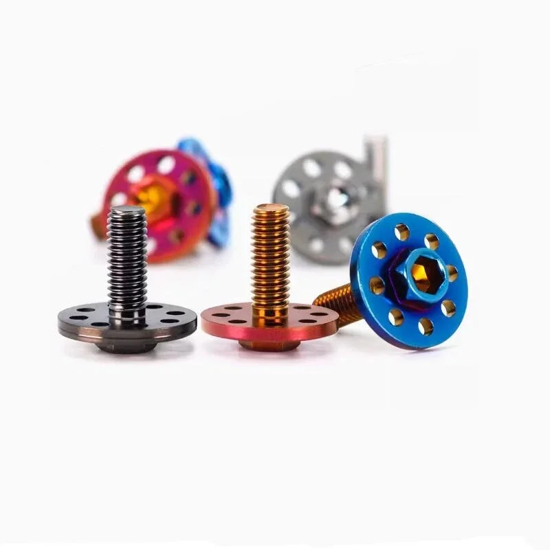 AliExpress Angooter 4pcs M6 304 Stainless steel Hex slot flange screws with titanium plated for motorcycle bike DIY License plate fixing screws