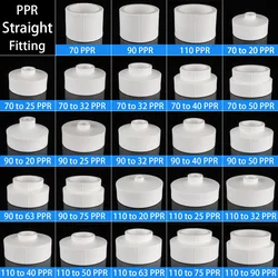 PPR Straight Connector 20/25/32/40/50/63/75/90/110mm Reducing/Equal Water Pipe Fitting Hot Melt Joint  Adapter Accessories