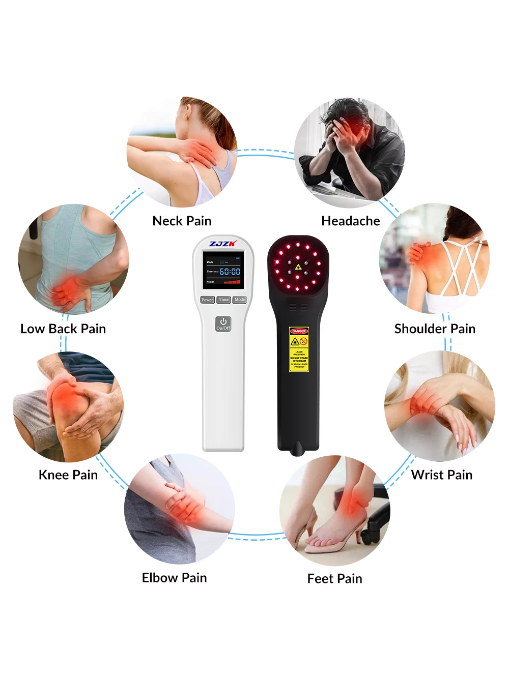 660mW koudlaser Lllt-licht voor tendinitis en rugbehandeling Fysiotherapie en revalidatie met 4x808nm 16x650nm-diodes