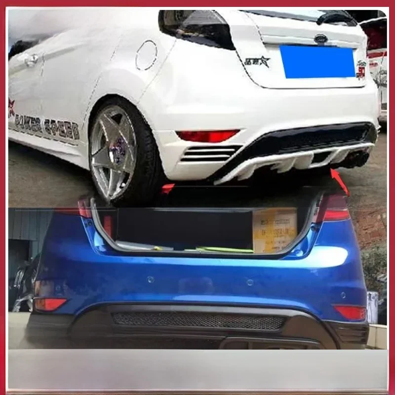 St Stijl Abs Mat Zwarte Achterbumper Lip Diffuser Schort Splitter Spoiler Voor Ford Fiesta Mk7 2008-2013 Auto-Accessoires - afbeelding 2