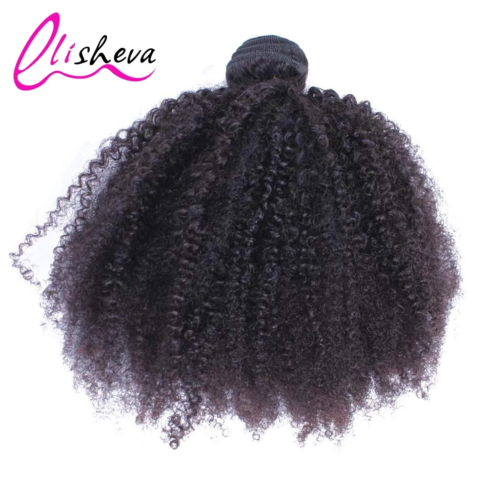 Mongolian Afro Kinky Curly Bundles Human Hair Extension Remy 3 bundles Deal Curly Human Hair Bundles For Women Natural Black