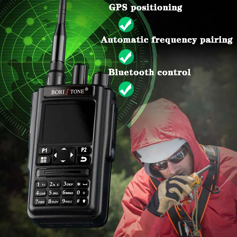 Imagem -02 - Ballystone 8r Frequência Automática Emparelhamento 350m Segmento de ar Bluetooth Gps Civil 50km Estação de Mão ao ar Livre