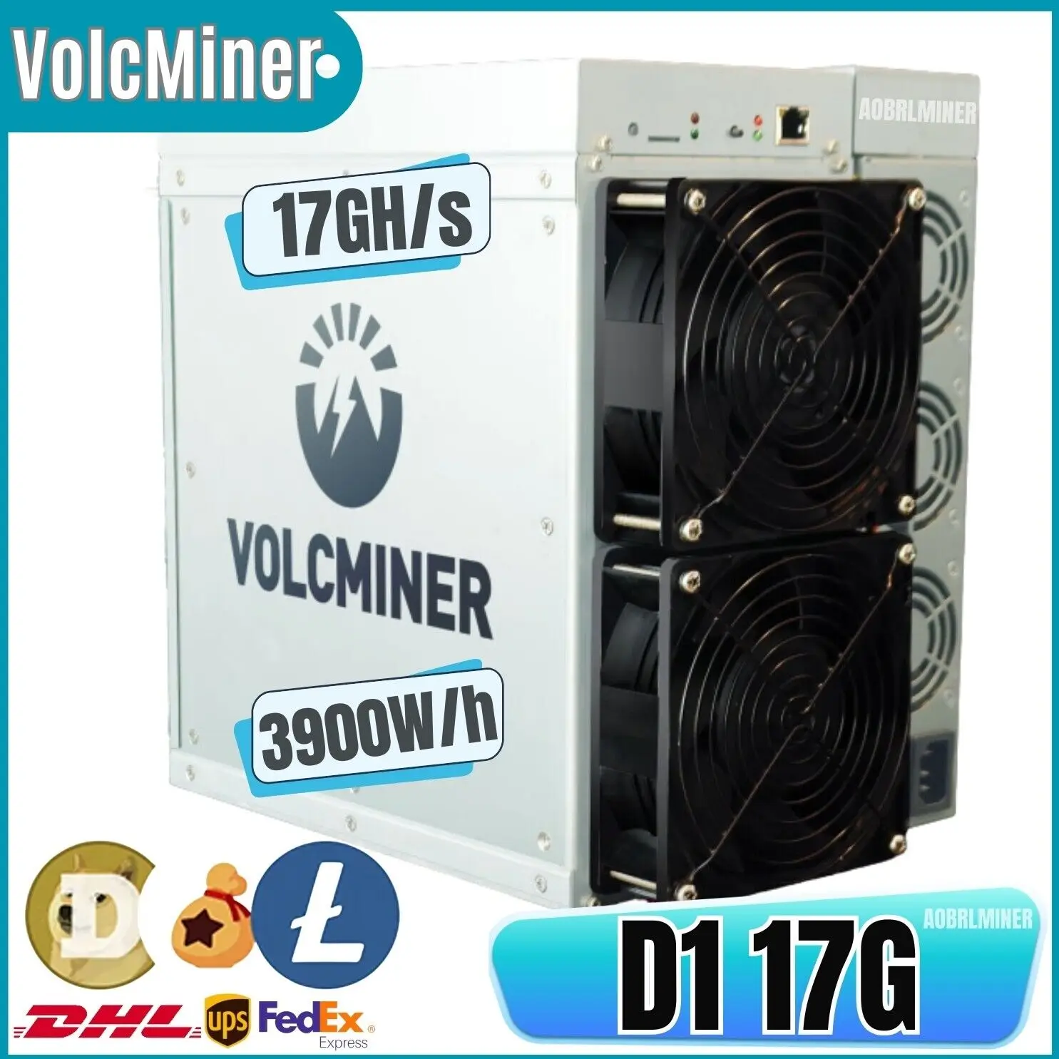 DISCOUNT SALES!!! New VolcMiner D1 Miner 17GH DOGE LTC BELLS 3900W