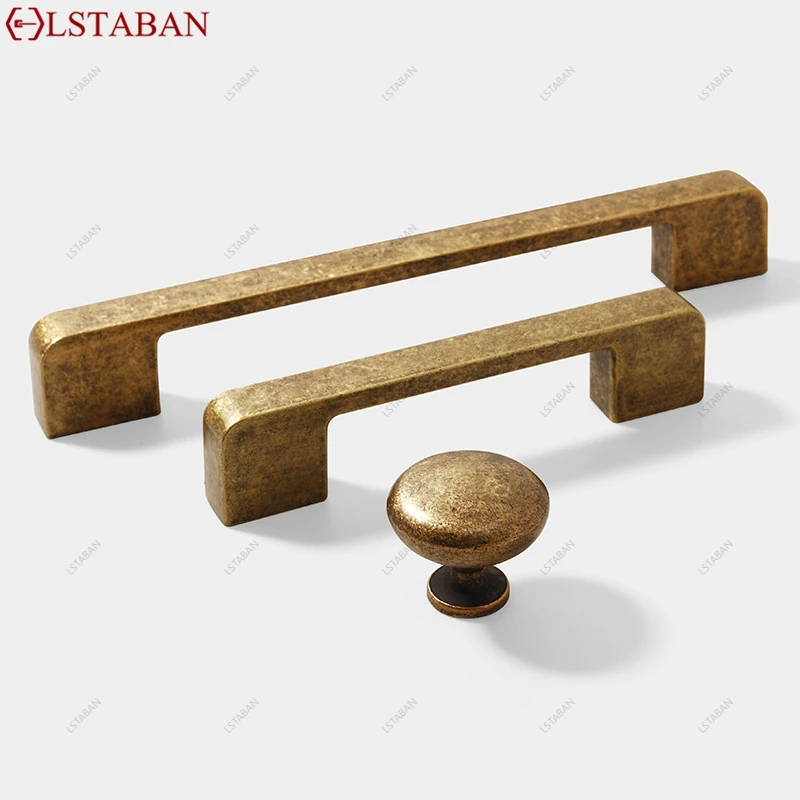 Vintage Furniture Cabinet Handle Zinc Alloy Antique Bronze Kitchen Cabinet Knob Wardrobe Drawer Pull Hardware Lengthen Handle