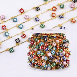 1M Width 10mm Bead Heart Round Star Gold Chain Enamel Chains for Diy Jewelry Making Supplies Necklace Earring Wholesale