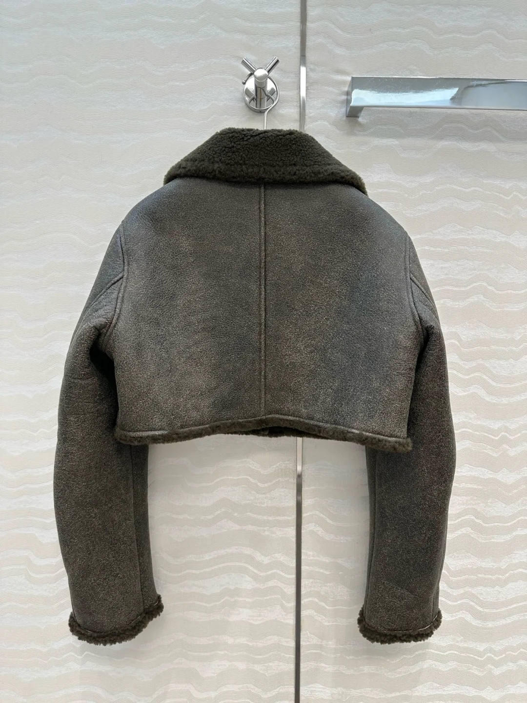 سترة قصيرة للنساء، معطف طيار عتيق، سترة من جلد الخراف المتعثرة، شيرلينغ تركي ممتاز