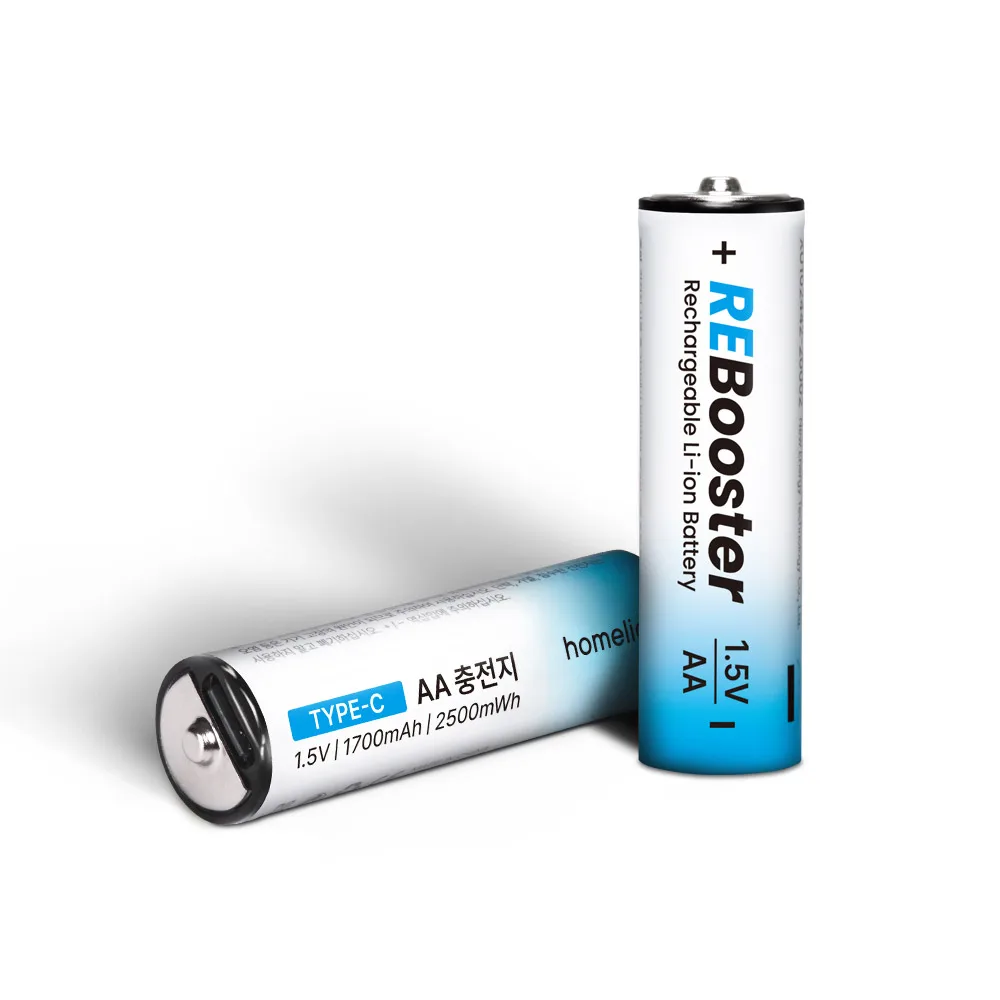 بطاريات هومليا تايب سي القابلة لإعادة الشحن Aa 1.5 فولت بطاريات ليثيوم أيون 2A