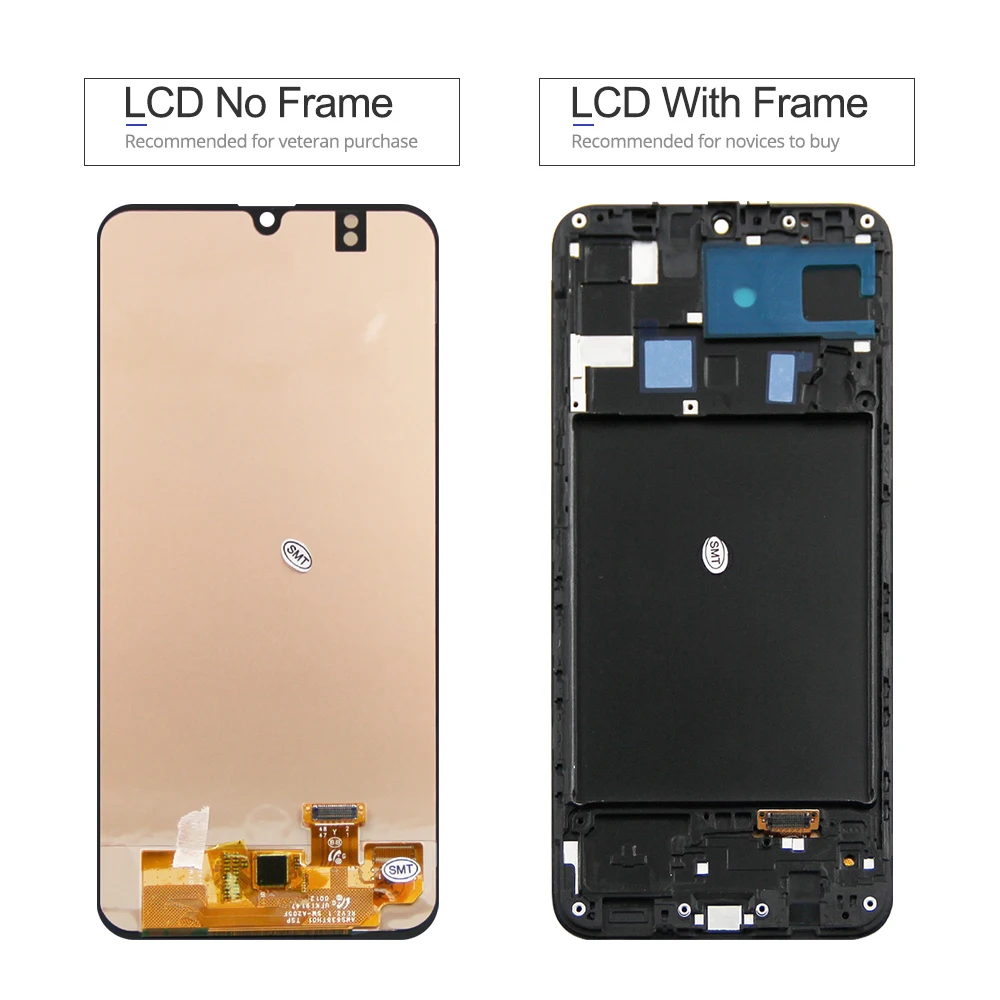 6.4\'\' For AMOLED For Samsung A20 A205 SM-A205F LCD Display Touch Screen With A20 Frame For A205FN A205GN Display