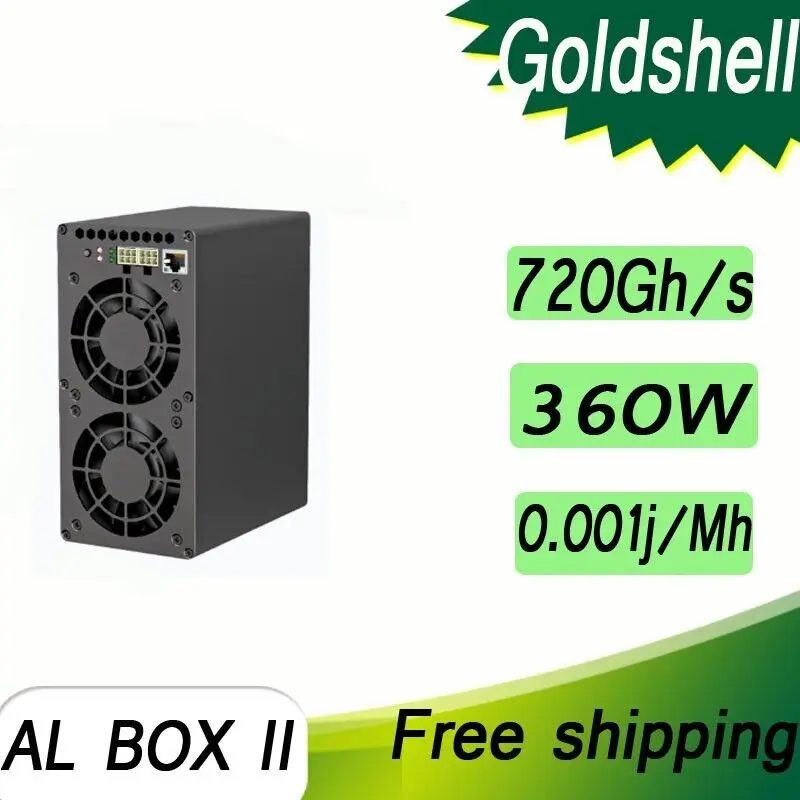 

WA BUY 2 GET 1 FREE GoldShell AL BOX 2 II 720Gh/s 360W ALPH Miner Blake3 Algorithm Alephium Miner