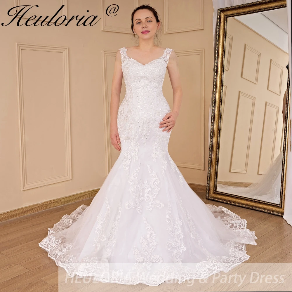 HEULORIA vintage Mermaid Wedding Dress sweetheart lace beading bride dress Robe de mariage customize